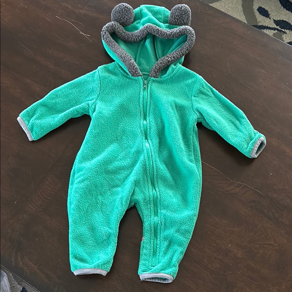 Cozy Green Fleece Baby Onesie
